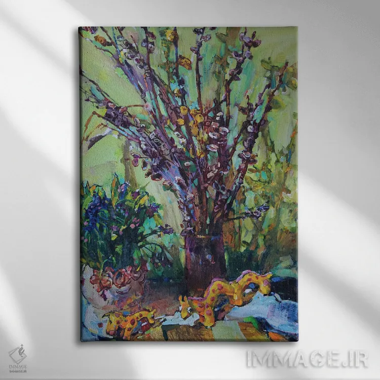 تابلو طبیعت بیجان بهاری اثر اندریی کوتساچنکو - نمای روبهرو روی دیوار