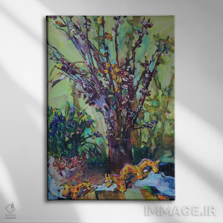 تابلو طبیعت بیجان بهاری اثر اندریی کوتساچنکو - نمای روبهرو روی دیوار