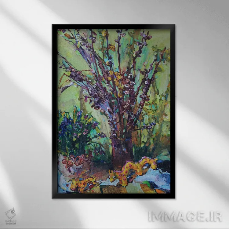 تابلو طبیعت بیجان بهاری اثر اندریی کوتساچنکو - نمای قابدار مشکی