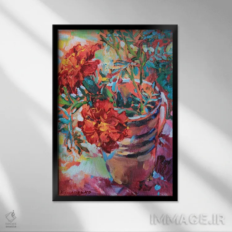 تابلو همیشهبهار در فنجان اثر اندریی کوتساچنکو - نمای قابدار مشکی