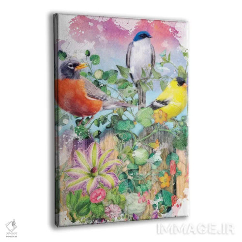 تابلو باغ پرندگان و شکوفهها II اثر ایمی استوارت - نمای پرسپکتیو محصول