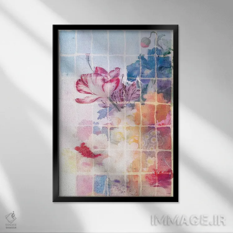 تابلو سوسن ببری اثر ایمی استوارت - نمای قابدار مشکی