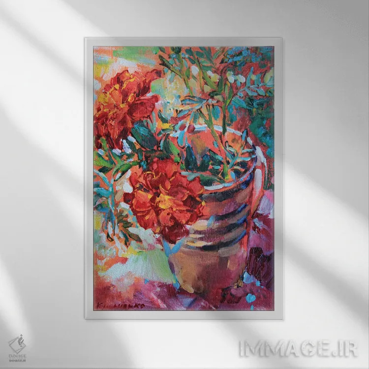 تابلو همیشهبهار در فنجان اثر اندریی کوتساچنکو - نمای قابدار سفید