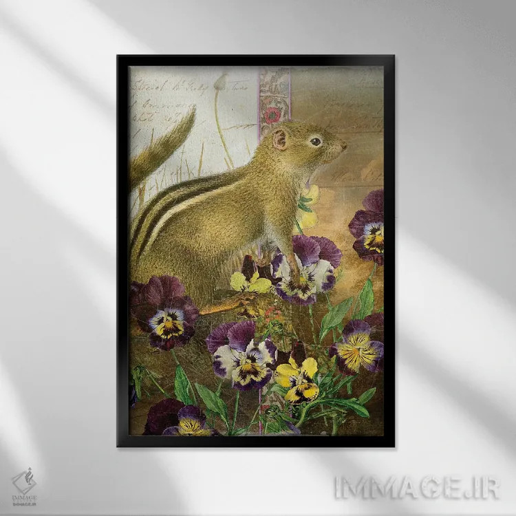 تابلو سنجاب زمینی اثر ایمی استوارت - نمای قابدار مشکی