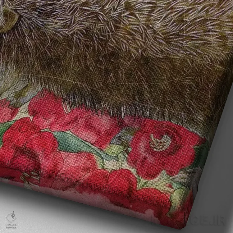 تابلو جوجهتیغی اثر ایمی استوارت - نمای نزدیک بافت بوم