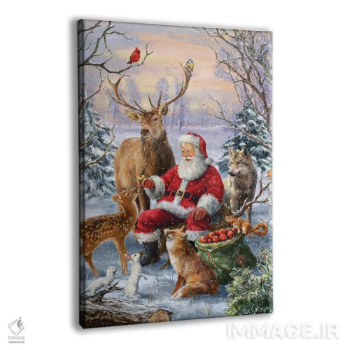 تابلو حیوانات بابانوئل اثر علی کورتی - نمای پرسپکتیو محصول