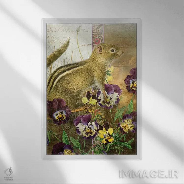 تابلو سنجاب زمینی اثر ایمی استوارت - نمای قابدار سفید