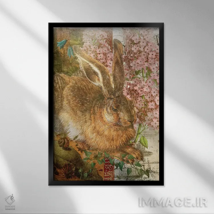 تابلو خرگوش اثر ایمی استوارت - نمای قابدار مشکی