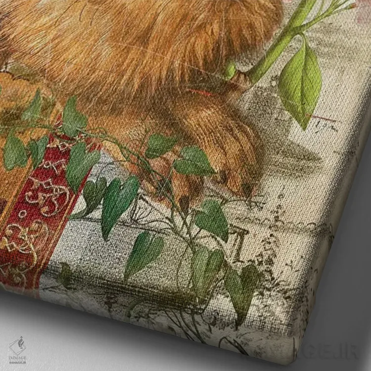 تابلو خرگوش اثر ایمی استوارت - نمای نزدیک بافت بوم