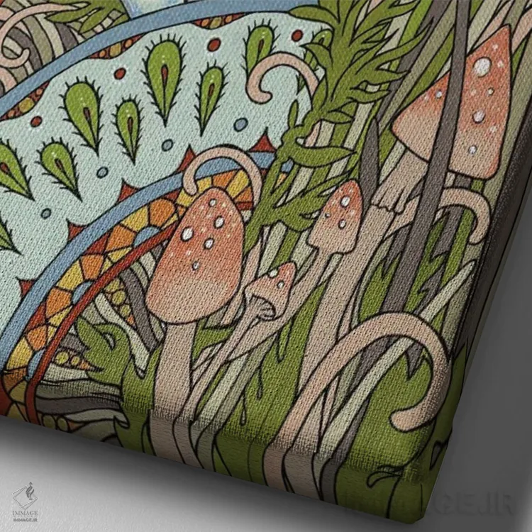 تابلو حجاب/پرده اثر آنیتا اینوراریتی - نمای نزدیک بافت بوم