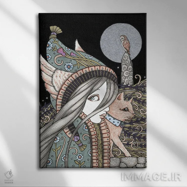 تابلو موجودات شب اثر آنیتا اینوراریتی - نمای روبهرو روی دیوار