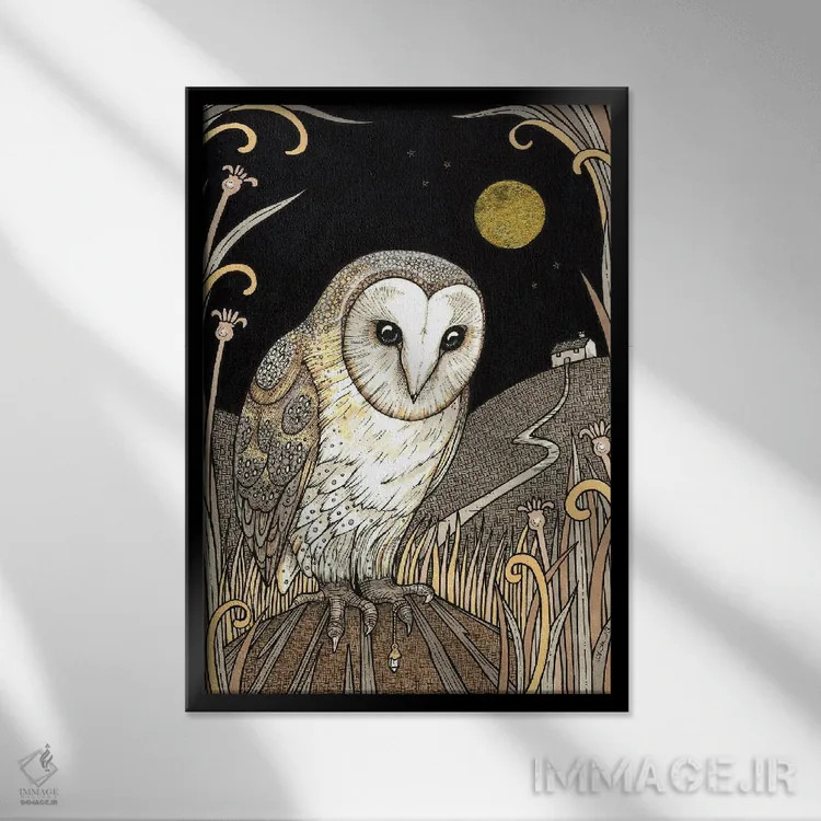 تابلو فرزانهای منتظر است اثر آنیتا اینوراریتی - نمای قابدار مشکی