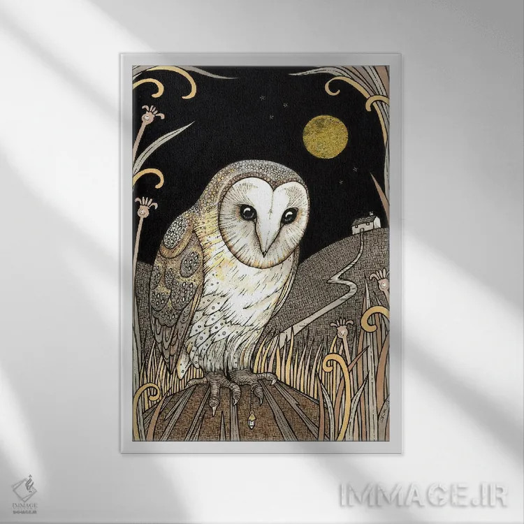 تابلو فرزانهای منتظر است اثر آنیتا اینوراریتی - نمای قابدار سفید