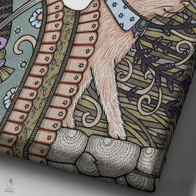 تابلو موجودات شب اثر آنیتا اینوراریتی - نمای نزدیک بافت بوم