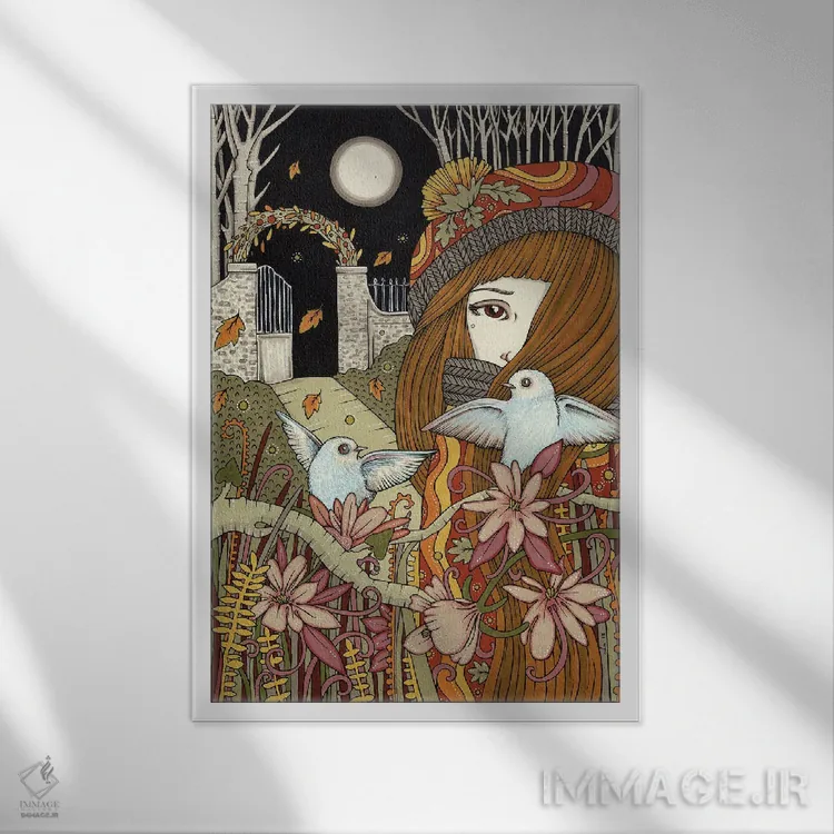 تابلو نگهبان دروازه کراتیز (Crathes نام قلعهای در اسکاتلند) اثر آنیتا اینوراریتی - نمای قابدار سفید