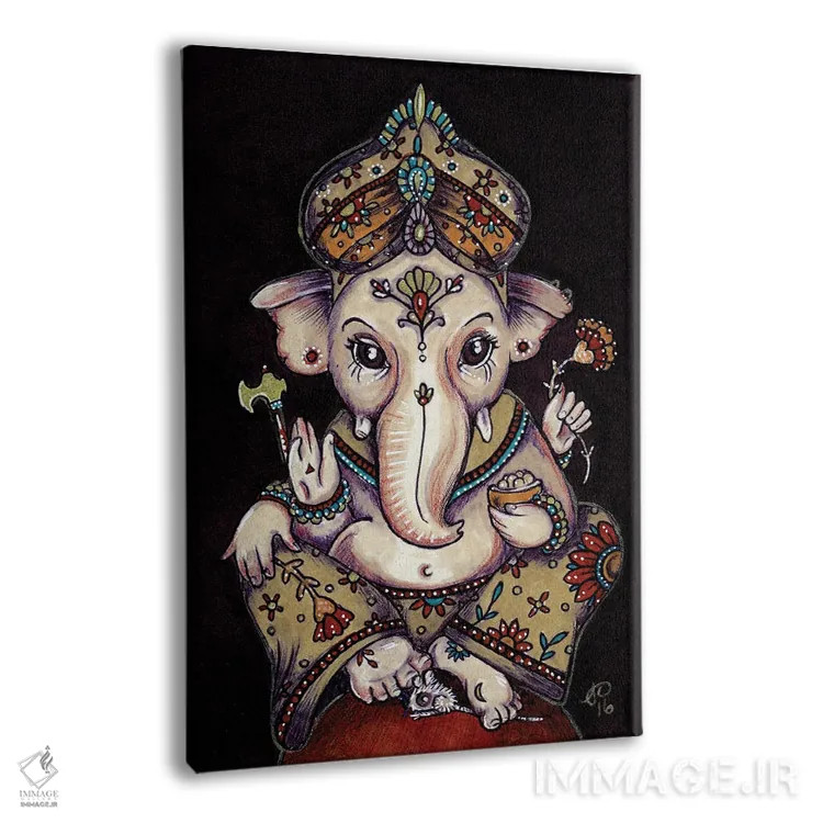 تابلو گانشا (خدای هندو، سر فیل) اثر آنیتا اینوراریتی - نمای پرسپکتیو محصول