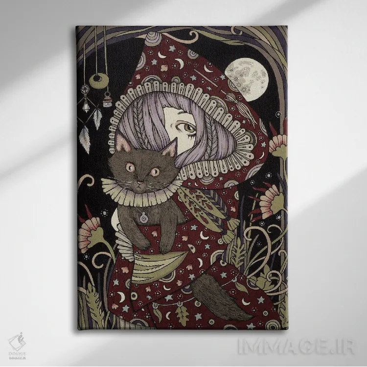 تابلو لونای اسطوخودوس (Luna: ماه، Lavender: اسطوخودوس) اثر آنیتا اینوراریتی - نمای روبهرو روی دیوار