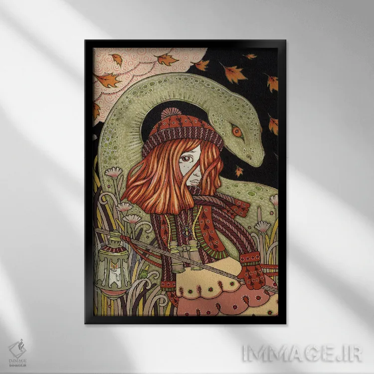 تابلو درومنادروچیت (دهکدهای در اسکاتلند) اثر آنیتا اینوراریتی - نمای قابدار مشکی