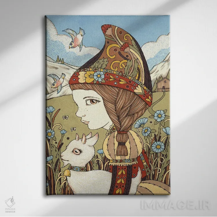 تابلو هایدی (نام دخترانه یا شخصیت مشهور) اثر آنیتا اینوراریتی - نمای روبهرو روی دیوار