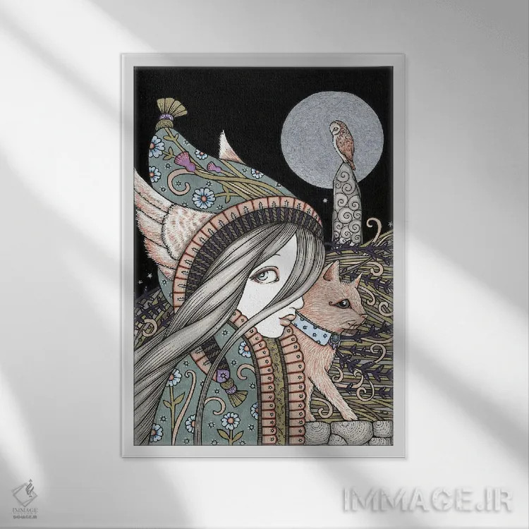 تابلو موجودات شب اثر آنیتا اینوراریتی - نمای قابدار سفید