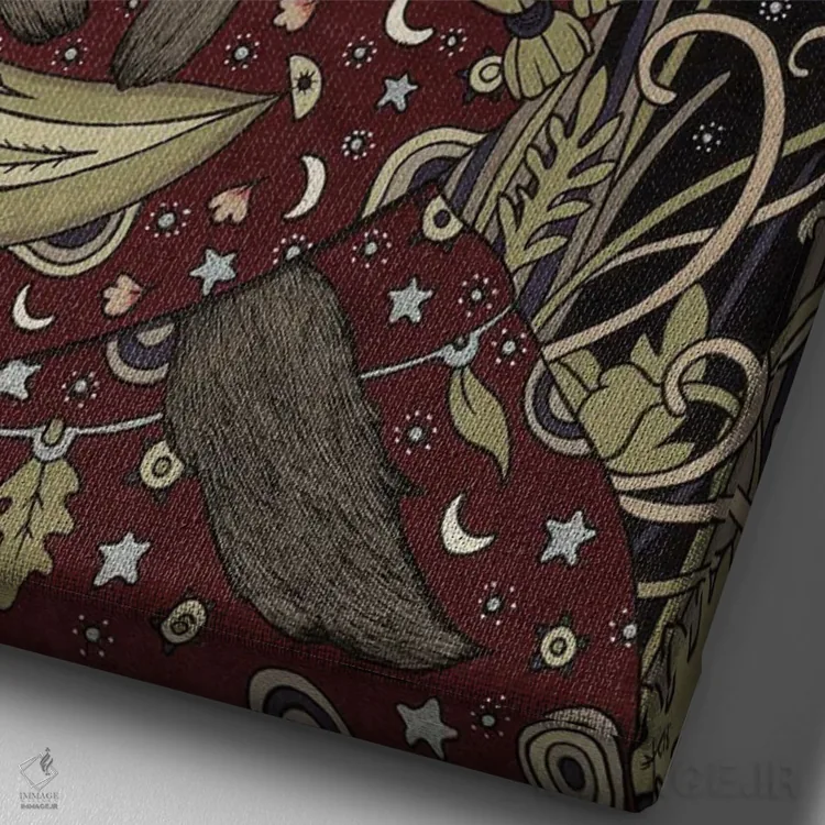 تابلو لونای اسطوخودوس (Luna: ماه، Lavender: اسطوخودوس) اثر آنیتا اینوراریتی - نمای نزدیک بافت بوم