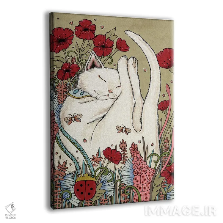 تابلو شقایقها و کفشدوزک اثر آنیتا اینوراریتی - نمای پرسپکتیو محصول