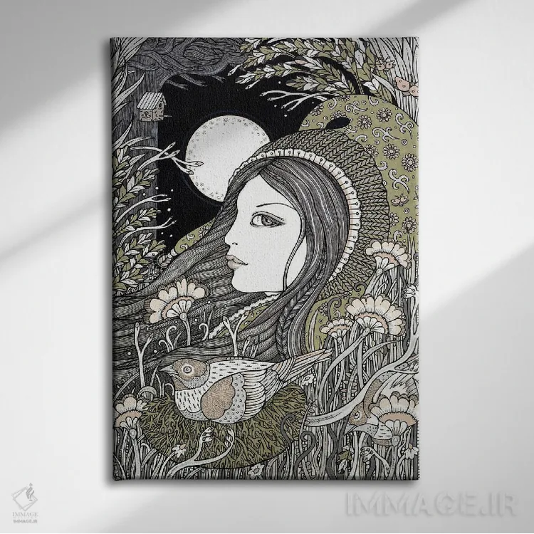 تابلو اوستارا (الهه بهار در اسطوره نورس) اثر آنیتا اینوراریتی - نمای روبهرو روی دیوار