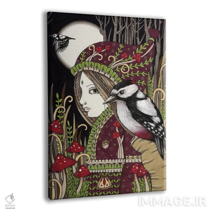 تابلو پیکیده دعانویس (پیکیده=دارکوب، دعانویس=یابنده آب) اثر آنیتا اینوراریتی - نمای پرسپکتیو محصول