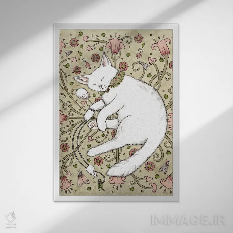 تابلو موشها و شبپرهها اثر آنیتا اینوراریتی - نمای قابدار سفید