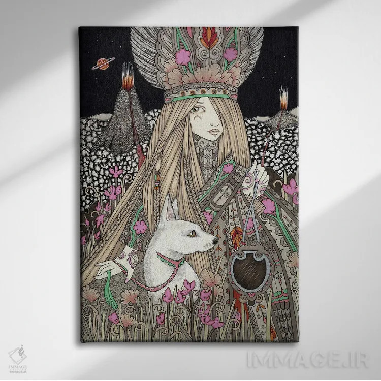 تابلو ابسیباور (سنگ آتشفشانی سیاه رنگ) اثر آنیتا اینوراریتی - نمای روبهرو روی دیوار