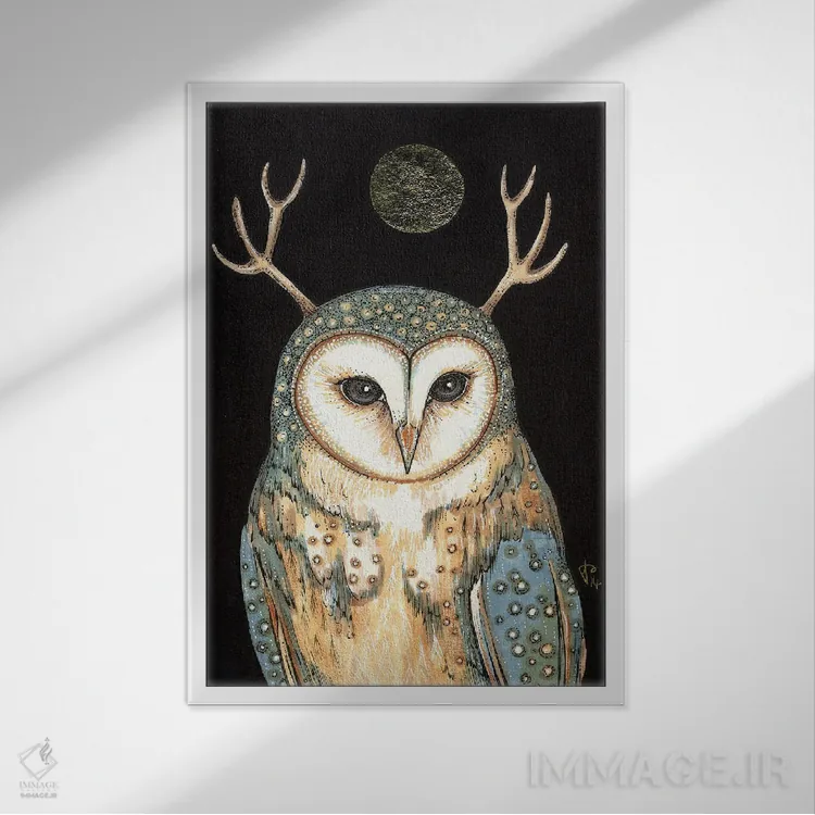 تابلو روح جغد اثر آنیتا اینوراریتی - نمای قابدار سفید