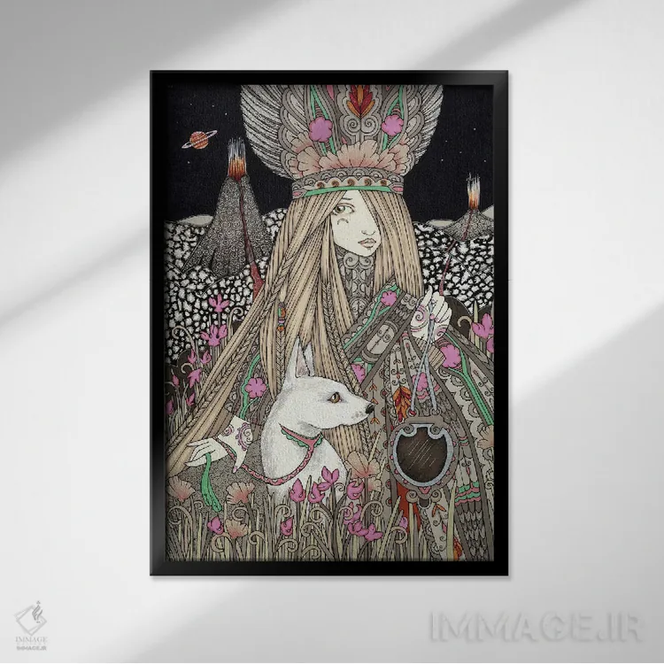 تابلو ابسیباور (سنگ آتشفشانی سیاه رنگ) اثر آنیتا اینوراریتی - نمای قابدار مشکی