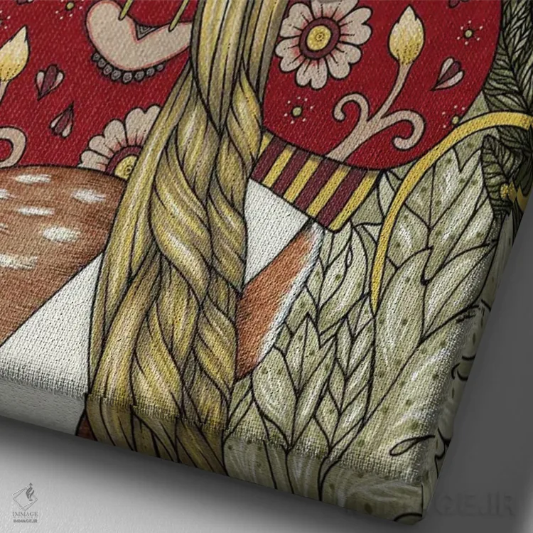 تابلو ملکه آلیس اثر آنیتا اینوراریتی - نمای نزدیک بافت بوم