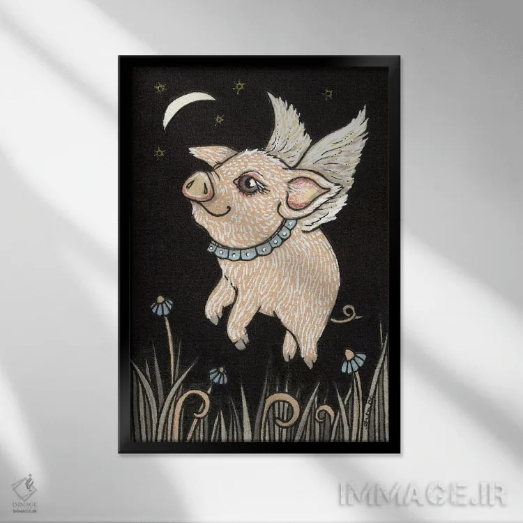 تابلو پیپ (نام کوچک، یا دانه گیاهان) اثر آنیتا اینوراریتی - نمای قابدار مشکی