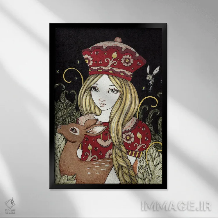 تابلو ملکه آلیس اثر آنیتا اینوراریتی - نمای قابدار مشکی