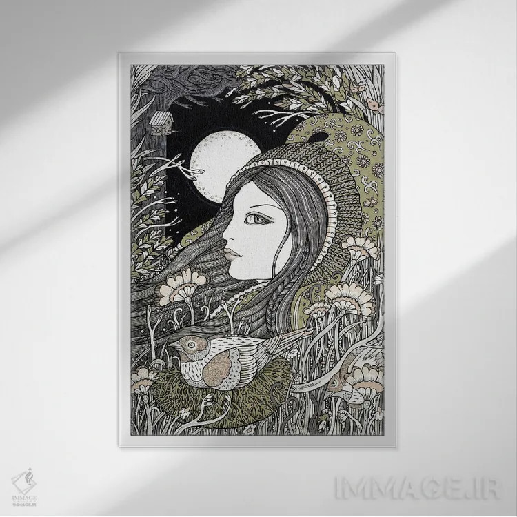 تابلو اوستارا (الهه بهار در اسطوره نورس) اثر آنیتا اینوراریتی - نمای قابدار سفید