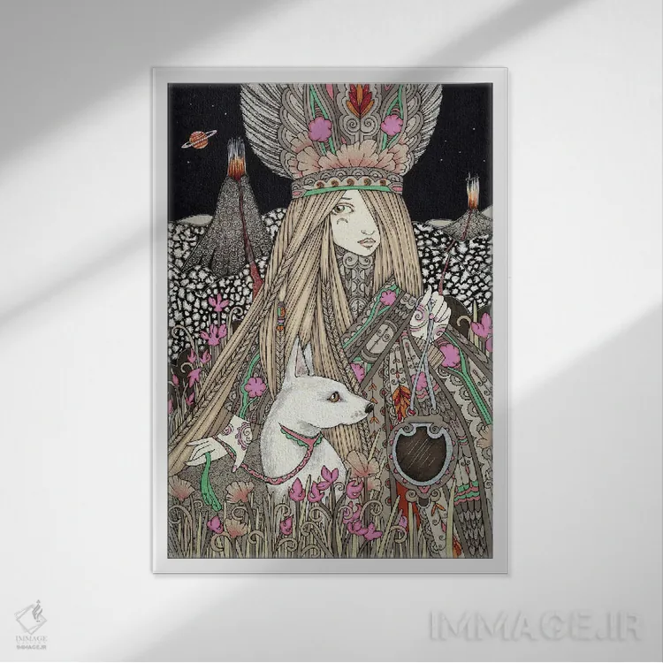 تابلو ابسیباور (سنگ آتشفشانی سیاه رنگ) اثر آنیتا اینوراریتی - نمای قابدار سفید