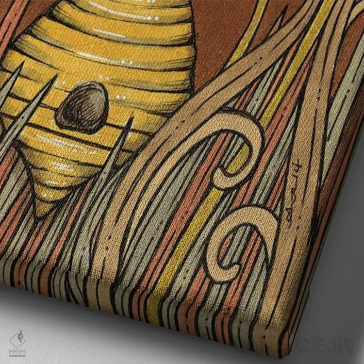 تابلو سلطنت اثر آنیتا اینوراریتی - نمای نزدیک بافت بوم