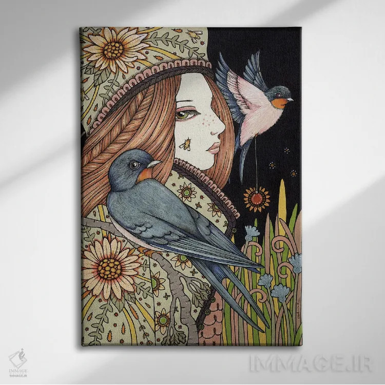 تابلو جنبوجوش تابستان اثر آنیتا اینوراریتی - نمای روبهرو روی دیوار