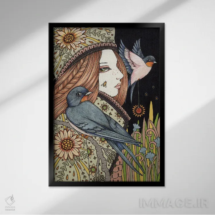 تابلو جنبوجوش تابستان اثر آنیتا اینوراریتی - نمای قابدار مشکی