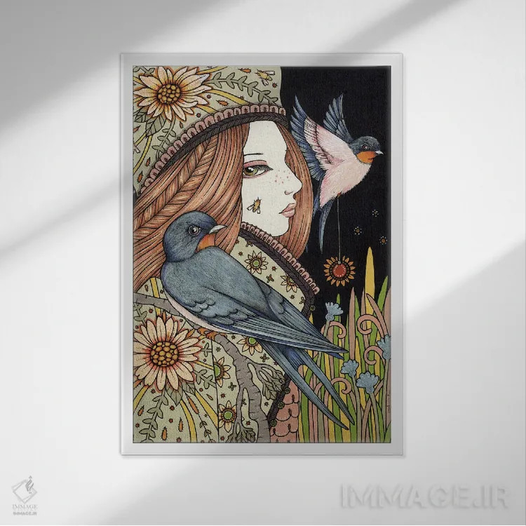 تابلو جنبوجوش تابستان اثر آنیتا اینوراریتی - نمای قابدار سفید