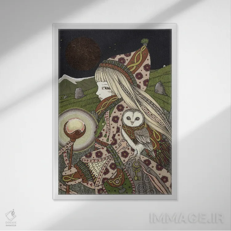 تابلو زاهد (گوشهنشین) اثر آنیتا اینوراریتی - نمای قابدار سفید