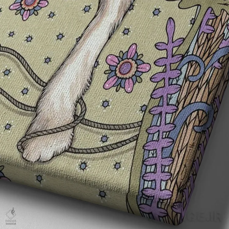 تابلو جیببر اثر آنیتا اینوراریتی - نمای نزدیک بافت بوم