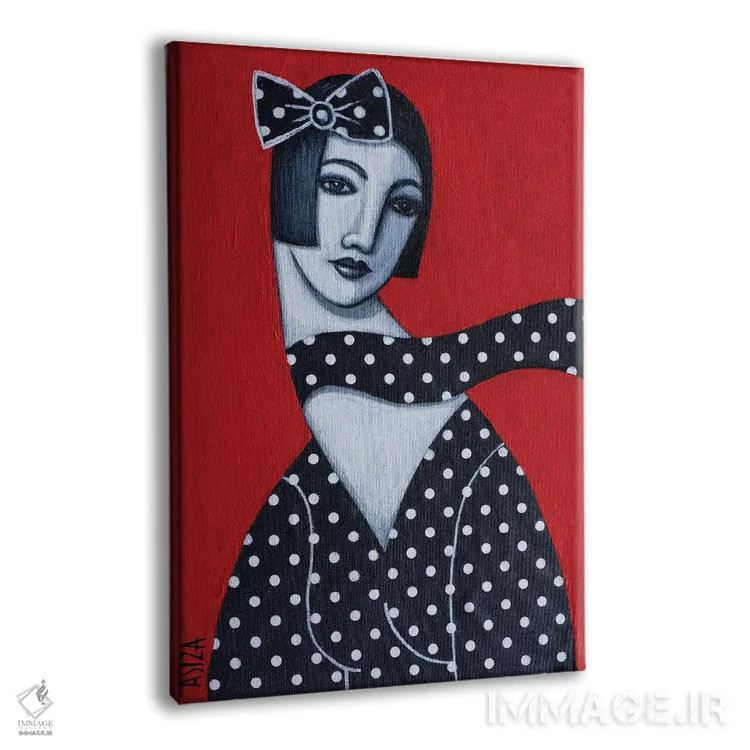 تابلو دختر با لباس خالخالی اثر آسایزا - نمای پرسپکتیو محصول