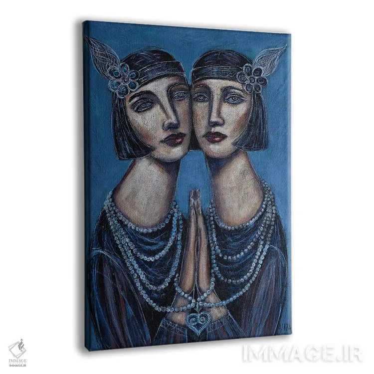 تابلو دختران گتسبی (الهام از داستان گتسبی بزرگ) اثر آسایزا - نمای پرسپکتیو محصول