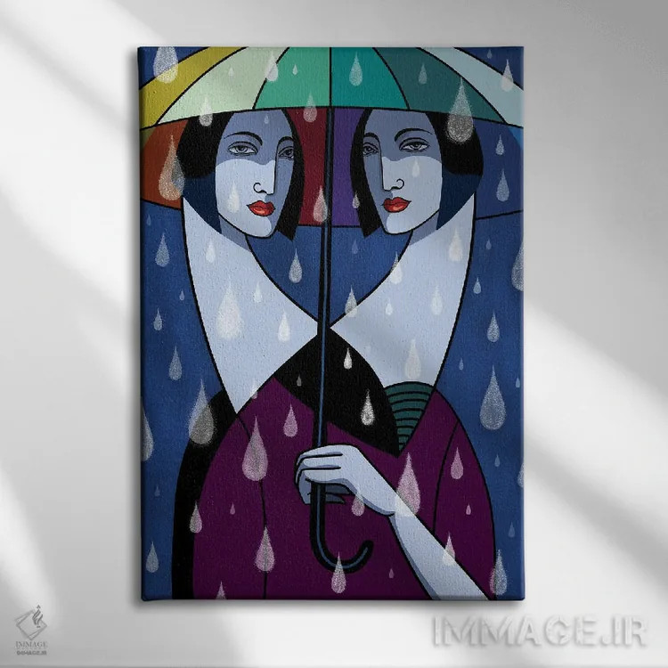 تابلو باران اثر آسایزا - نمای روبهرو روی دیوار