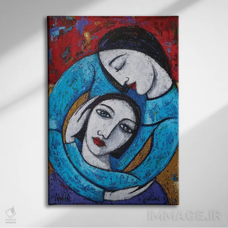 تابلو مهرورزی اثر آسایزا - نمای روبهرو روی دیوار