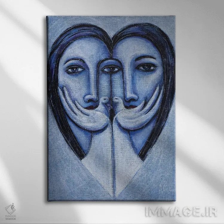 تابلو عشق و آرامش اثر آسایزا - نمای روبهرو روی دیوار