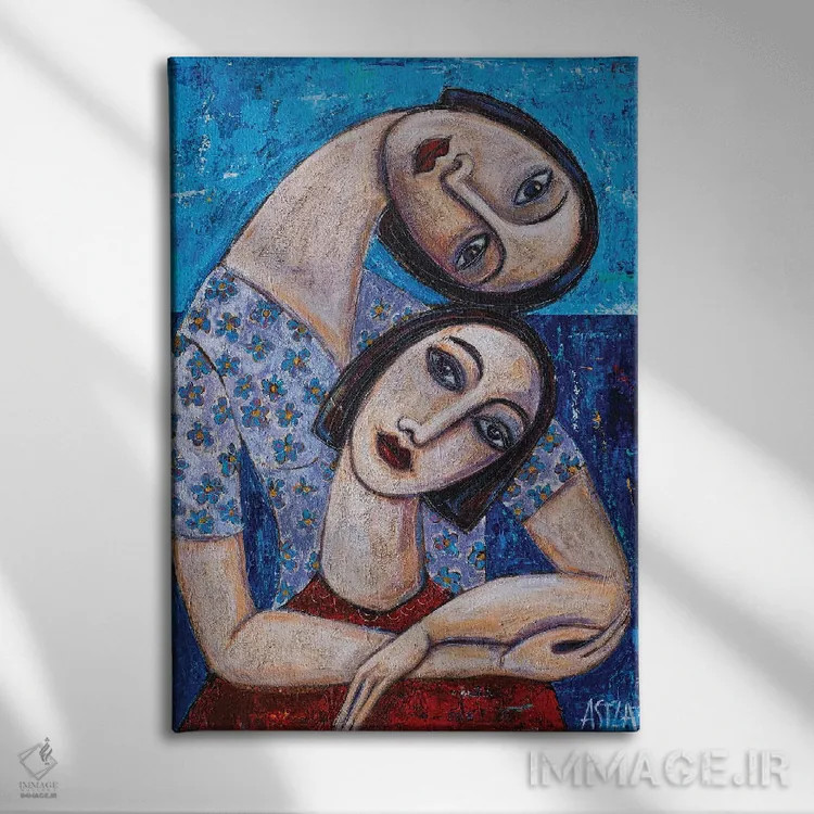 تابلو بحث دونفره (رو در رو، فرانسوی) اثر آسایزا - نمای روبهرو روی دیوار