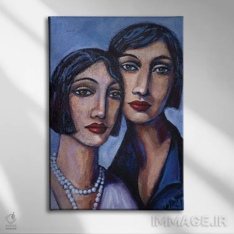 تابلو شانهبهشانه اثر آسایزا - نمای روبهرو روی دیوار